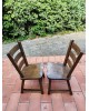 Duo de chaises brutalistes chêne massif vintage
