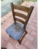 Duo de chaises brutalistes chêne massif vintage
