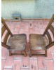 Duo de chaises brutalistes chêne massif vintage
