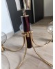 Paire de lustres laiton et bakélite assortis 3 et 5 branches années 70 laiton et verre vintage
