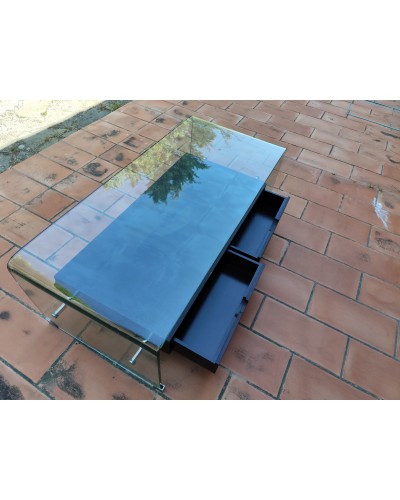 Table basse vintage DRIMMER Bois et verre