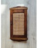 Boite clef vintage en bois et cannage 13 crochets Années 70