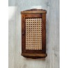 Boite clef vintage en bois et cannage 13 crochets Années 70