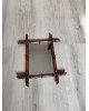 Miroir bambou ancien vintage 50x42cm