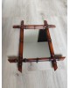 Miroir bambou ancien vintage 50x42cm