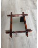 Miroir bambou ancien vintage 50x42cm