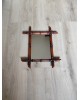 Miroir bambou ancien vintage 50x42cm