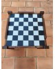 Table basse scandinave bois et céramique à damier 1960 vintage