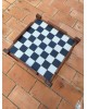 Table basse scandinave bois et céramique à damier 1960 vintage