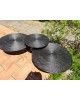 Trio de tables basses métal fil de fer vintage design italien GERVASONI 1882