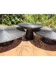 Trio de tables basses métal fil de fer vintage design italien GERVASONI 1882