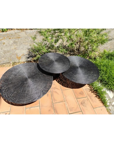 Trio de tables basses métal fil de fer vintage design italien GERVASONI 1882
