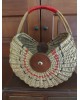 Grand panier ancien Demi Lune rotin vannerie