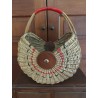 Grand panier ancien Demi Lune rotin vannerie