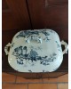 Ancienne soupière rectangulaire en faïence Terre de Fer PARIS  modèle oiseauxSoupière