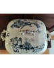 Ancienne soupière rectangulaire en faïence Terre de Fer PARIS  modèle oiseauxSoupière