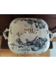 Ancienne soupière rectangulaire en faïence Terre de Fer PARIS  modèle oiseauxSoupière