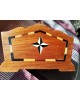Ancienne boîte à couture coffret marqueterie vintage bois et ps