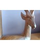 Paire de serre-livres cerfs en chêne massif vintage