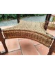 Table basse et 4 tabourets en corde & rotin 1970 vintage