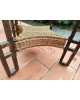 Table basse et 4 tabourets en corde & rotin 1970 vintage
