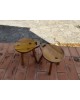 Paire de tabourets scandinaves en pin massif 1960 vintage