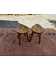 Paire de tabourets scandinaves en pin massif 1960 vintage