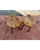Paire de tabourets scandinaves en pin massif 1960 vintage
