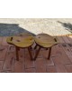 Paire de tabourets scandinaves en pin massif 1960 vintage