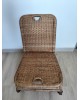 Fauteuil pliant de pique-nique en rotin vintage