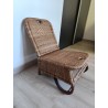 Fauteuil pliant de pique-nique en rotin vintage