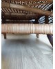Fauteuil pliant de pique-nique en rotin vintage