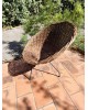Fauteuil Corbeille en rotin et fer forgé 1950 vintage
