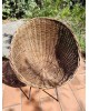 Fauteuil Corbeille en rotin et fer forgé 1950 vintage