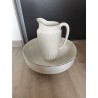 Nécessaire De Toilette Ancien Longchamp faïence broc pichet bassine cuvette art deco 1920