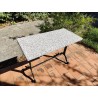 Table bistrot rectangulaire Piètement en Fonte et plateau en Terrazzo vintage 1970