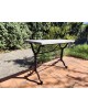 Table bistrot rectangulaire fer et plateau en Terrazzo vintage 1970
