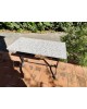 Table bistrot rectangulaire fer et plateau en Terrazzo vintage 1970