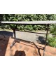 Table bistrot rectangulaire fer et plateau en Terrazzo vintage 1970