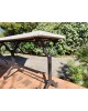 Table bistrot rectangulaire fer et plateau en Terrazzo vintage 1970