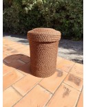 Panier cylindrique en corde vintage