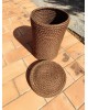 Panier cylindrique en corde vintage