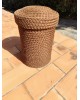 Panier cylindrique en corde vintage