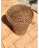 Panier cylindrique en corde vintage
