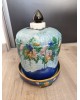 Cloche à fromage avce son plat en majolique faïence Victorienne antique  Art Nouveau