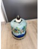 Cloche à fromage avce son plat en majolique faïence Victorienne antique  Art Nouveau