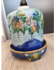 Cloche à fromage avce son plat en majolique faïence Victorienne antique  Art Nouveau