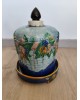 Cloche à fromage avce son plat en majolique faïence Victorienne antique  Art Nouveau