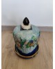Cloche à fromage avce son plat en majolique faïence Victorienne antique  Art Nouveau