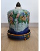 Cloche à fromage avce son plat en majolique faïence Victorienne antique  Art Nouveau